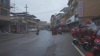 China township walk on rainy day. Xiayun Town, Guizhou・4K