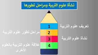 نشأة علوم التربية وتطورها