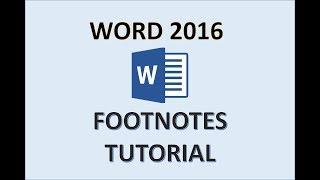 Word 2016 - Footnotes - How to Add Do Insert Make Use Put Create a Footnote Reference in Microsoft