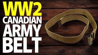 WW2 Canadian Army Web Waist Belt Medium Size C Broad Arrow Service Number History