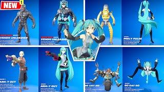 Fan-Made Haysune Miku Skin Fortnite doing all Built-In Emotes and Funny Dances シ