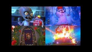 Plants vs Zombies Garden Warfare 2 - ALL ENDINGS Turf Takeover Final Bosses (NO DLC)