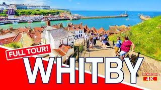 WHITBY | 4K Walk through Whitby from Whitby Abbey to Whitby Beach via the 199 Steps and Harbour