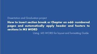 9. How to insert Chapter on odd- numbered pages & automatically apply header in Microsoft WORD