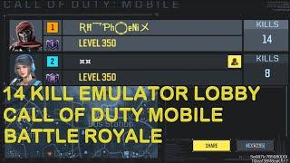 14 KILL EMULATOR LOBBY CALL OF DUTY MOBILE BATTLE ROYALE #codm  #callofduty  #callofduty