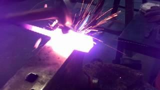 Forging a knife/chopper part 3 and drawing out our damascus billet..