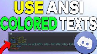 How to Use ANSI Colored Texts in Discord 2023 (EASY)