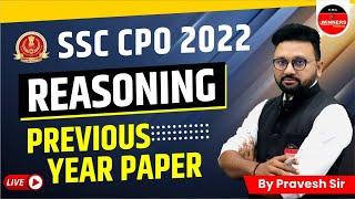 SSC CPO 2022 | SSC CPO REASONING | PREVIOUS YEAR PAPER | REASONING IMPORTANT FIX QUESTIONS & MCQs