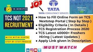 TCS recruitment 2020 for freshers | TCS NQT 2021 Nextstep Registration Process | How to apply in TCS