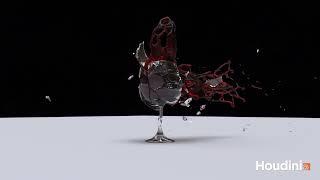 Wine Glass Shatter FX in Bullet Time | Houdini