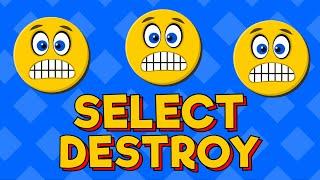 How to select game objects with mouse click and destroy them with UI button in Unity software game