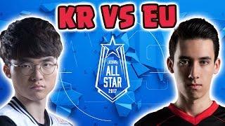 Faker VS PowerOfEvil | EU vs KR - AllStars 2017 | Highlights League Of Legends