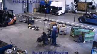 Scania Vehicle Recycling - Chassis dismantling in 10 minutes