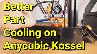 Better Part Cooling for Anycubic Kossel + BLTouch Sensor mount