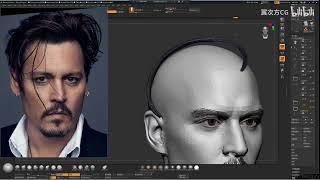 Online Class Workflow Quick Demo - Depp Male Bust, ZBruhs Maya 3D Modeling, Game Character Tutorial