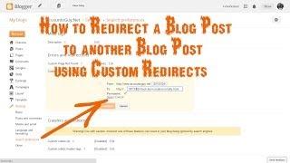 How to create a Custom Redirect for a Blog Post in Blogger?