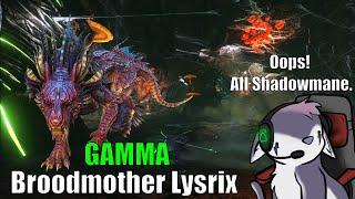 Gamma Broodmother; Unmutated, 15 Shadowmane, Rider w/imprint bonus.