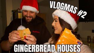 Vlogmas day 2 - building gingerbread houses together *dan DESTROYED mine* 