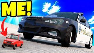 Using The TINIEST CAR to Escape My Friend in BeamNG Drive Mods!