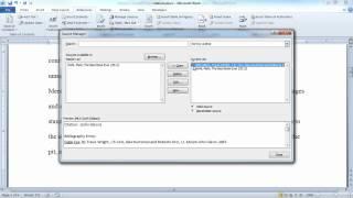 Microsoft Word 2010: Citations, Bibliographies and Cross References