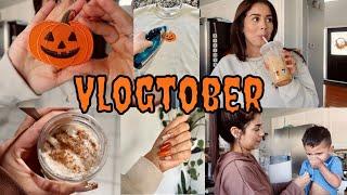 Vlogtober 2022 | Pumpkin iron on + Iced pumpkin latte + Fall Nails +Arroz  con leche + Sick toddler