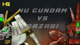 Gunpla Custom Build | SD EX Nu Gundam VS Sazabi | Model Kit | SD EX ニューガンダム対サザビー