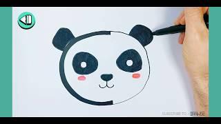 HOW TO DRAW ANIMALS FROM LETTERS  Turn Letter C to a Panda - Easy & Cute Coronavirus Pastime