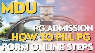 How to apply for MDU PG Registration form step by step || full process in hindi