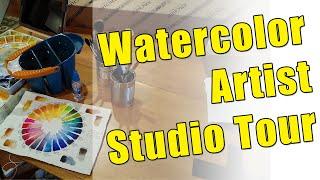 Watercolor Artist Studio Tour - How I Setup My Watercolor Art Studio