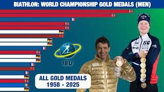 Biathlon World Championship Gold Medals (Men, 1958 - 2025)