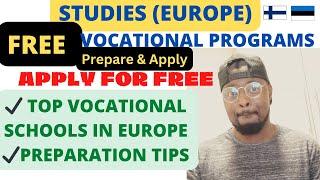 STUDY IN EUROPE FOR FREE | TOP VOCATIONAL SCHOOLS IN EUROPE TO APPLY IN 2024