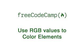 Use RGB values to Color Elements