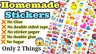 How to make stickers without glue without sticker paperwithout double sidedHomemade Craft Things