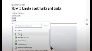 Insert Bookmarks and links to the same document in Google Docs