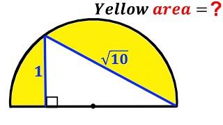 Can you find area of the Yellow shaded region? | (Semicircle) | #math #maths | #geometry