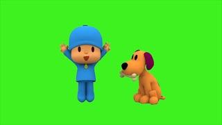 Pocoyo and the dog are funny friends Sound Variations Green Screen