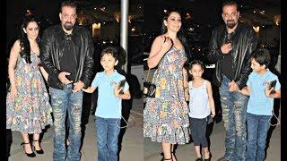 Sanjay Dutt And Manyata Dutt Take Kids Shahraan-Iqra Out On Their 10th anniversary