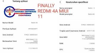 New Update Finally Redmi 4A MIUI 11 ID Arvanasoft |PIE|