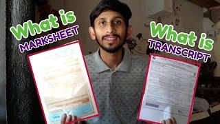 Transcript and Marksheet | What is transcript ? | How to get transcript | Use of transcript
