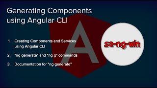 Angular - Generating Components using Angular CLI