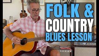 Folk Blues or Country Blues Guitar Lesson In Style Of Bob Dylan or Grateful Dead