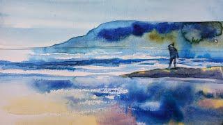 "Beginner's Guide to Painting a Seaside Landscape | Easy Watercolor Tutorial with Zoe"