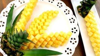 How To Cut and Serve Pineapple  The Most Satisfying Video Ever