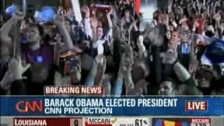 CNN Announces Obama as the Next President Elect (Obama Wins Virginia then the Election)