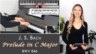 J. S. Bach - Prelude No. 1 in C Major, BWV 846 (WTC Book 1). Piano Tutorial