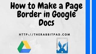 How to Add Page Border to Google Docs