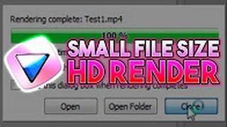 How To Render Hd Small File Size in Sony Vegas Pro