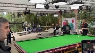 Snooker World Championship 2024 Hazel Irvine and John Parrott getting ready to go live