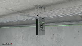 Drywall installation with UD profile level