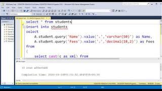 Bulk import XML file records in SQL Server table using a sql query